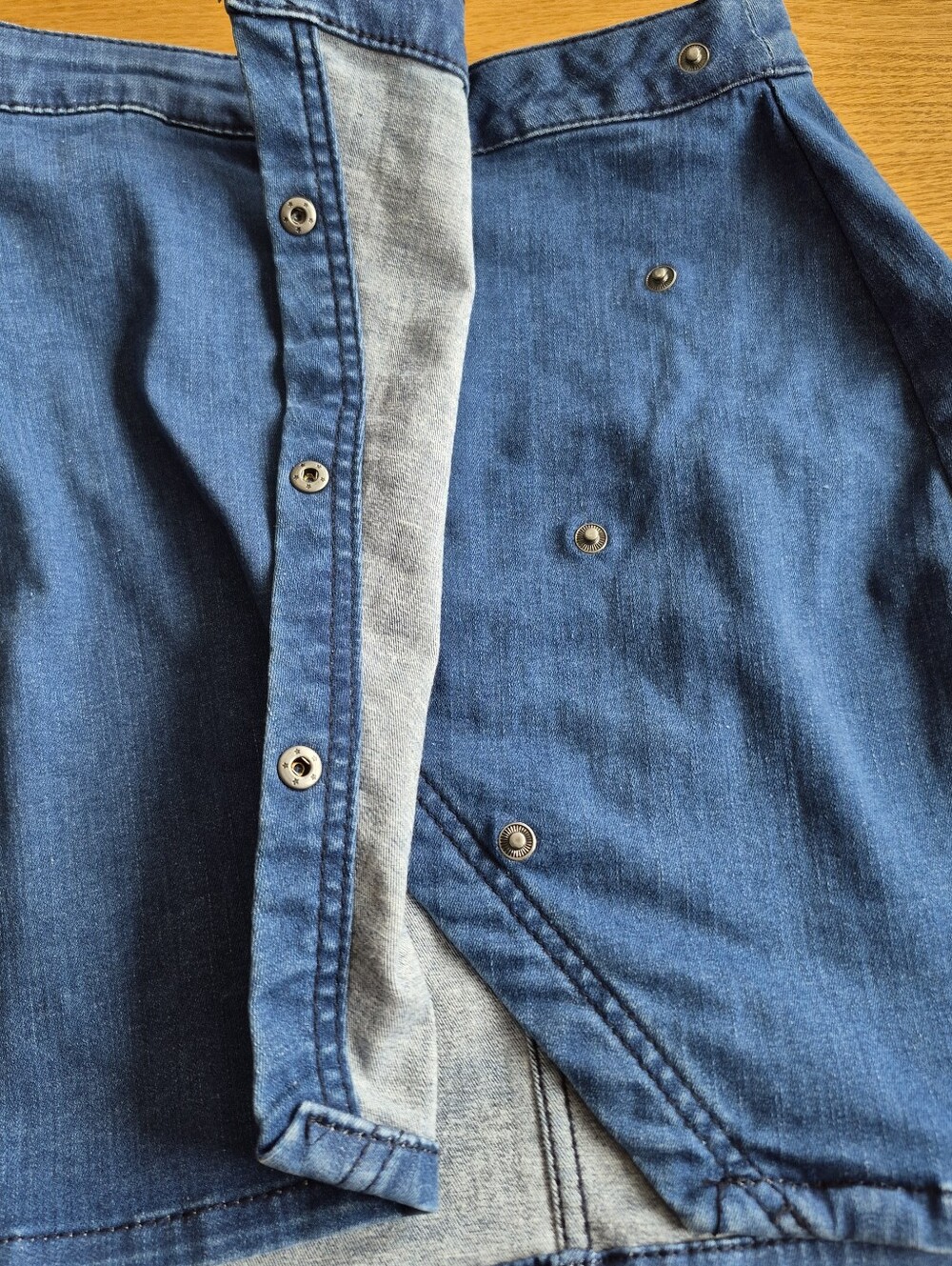 Free People Notched Denim Mini Skirt Size 8 - Picture 5 of 10